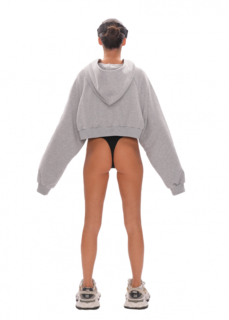 Укороченный худи ZIP - melange