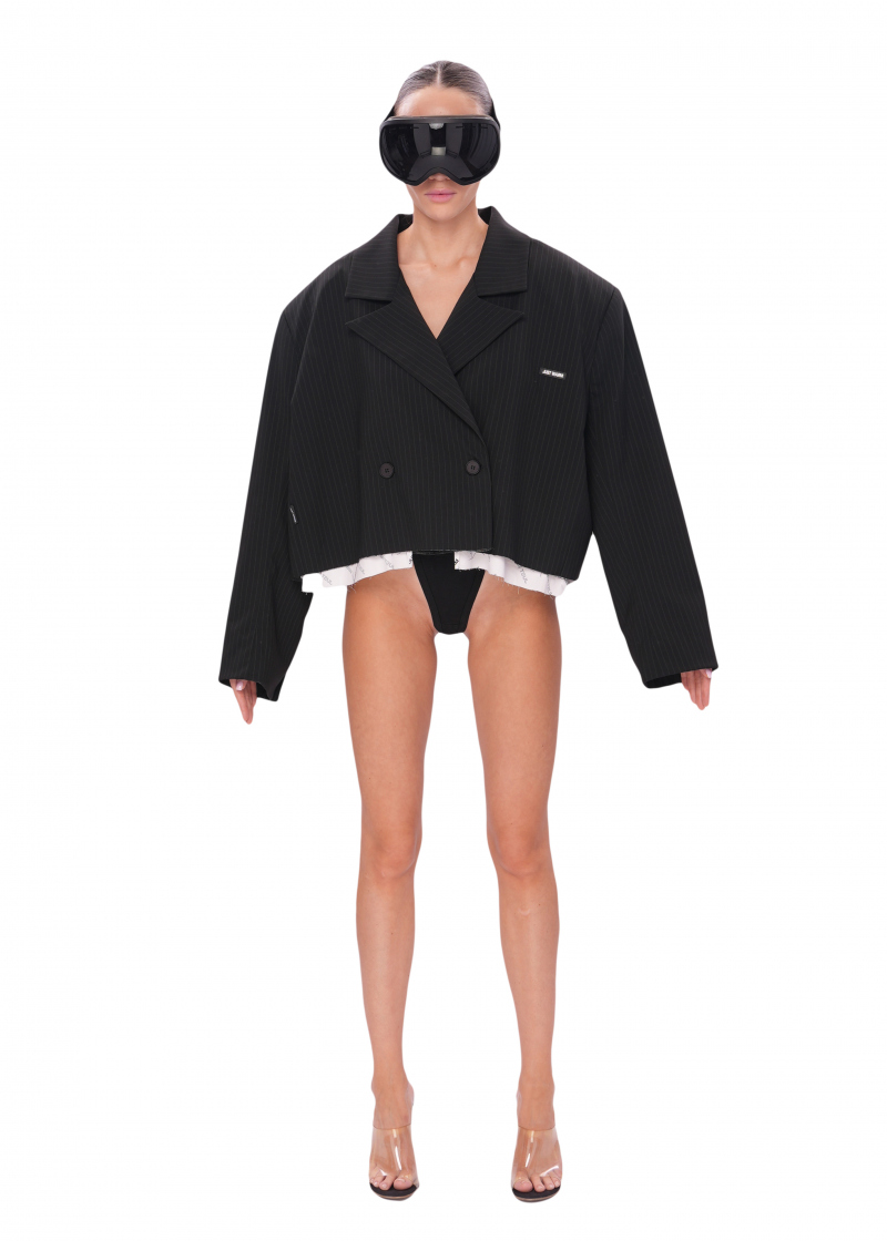 Кроп-пиджак LEVEL - black