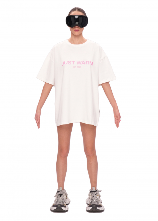 Футболка LOGO - milk/pink