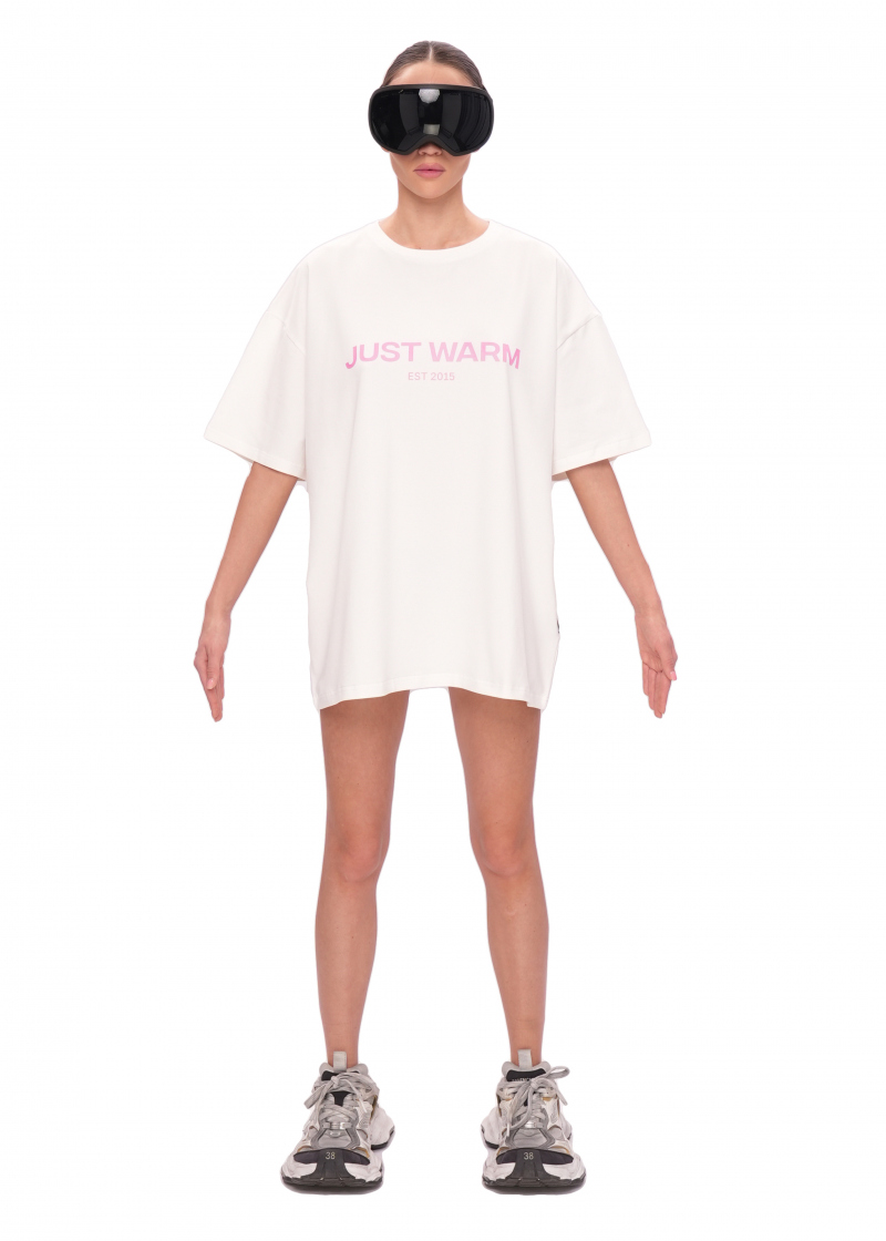 Футболка LOGO - milk/pink