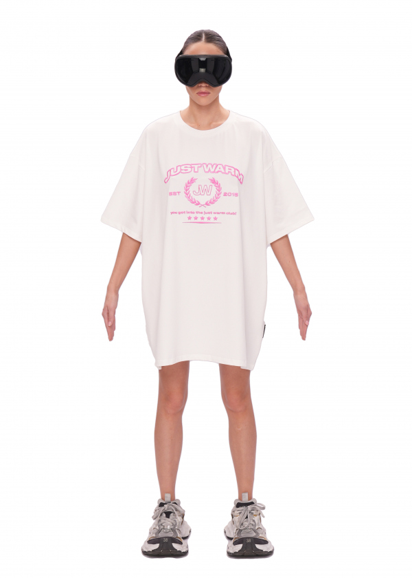 Футболка UNIVERSITY 2.0 - milk/pink