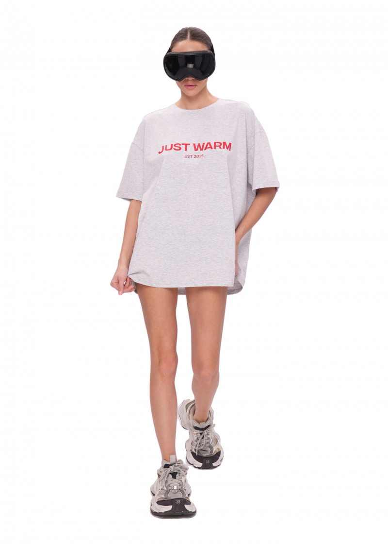 Футболка LOGO - melange/red