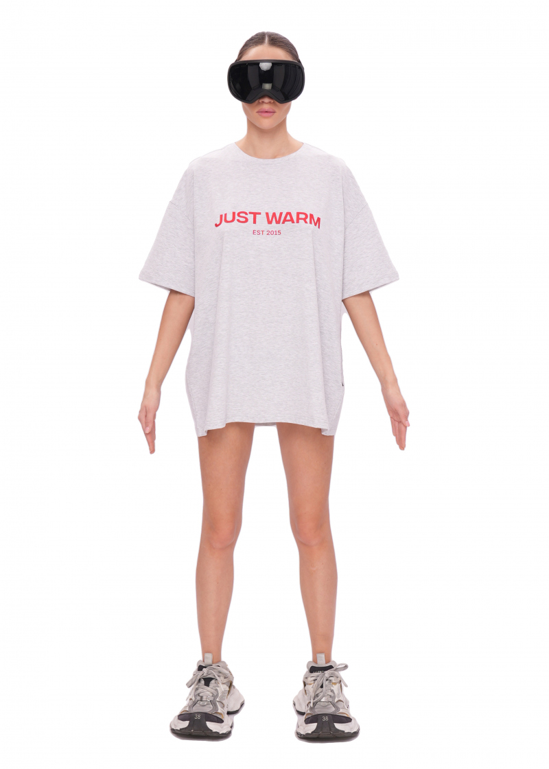 Футболка LOGO - melange/red