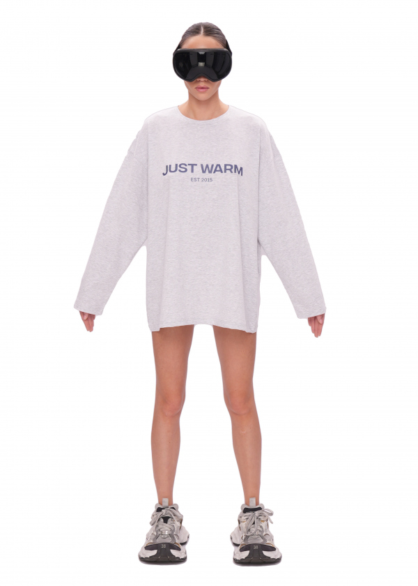 Лонгслив LOGO - melange/blue